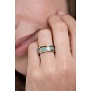 Tiffany & Co. Return to Tiffany Blue Enamel Heart Band Ring 925 SS - Size 5.25